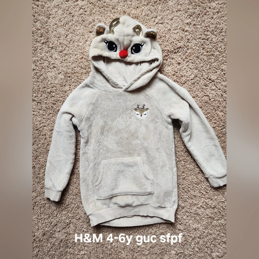 H&M Kids Beige Reindeer Hoodie